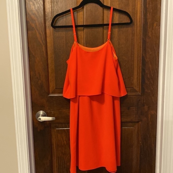 Akira Chicago Neon Orange Spaghetti Strap Summer Dress - Picture 3 of 4